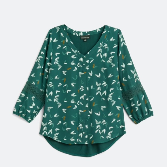 Fortune + Ivy Tops - Fortune + Ivy Brooker Mixed Material Blouse